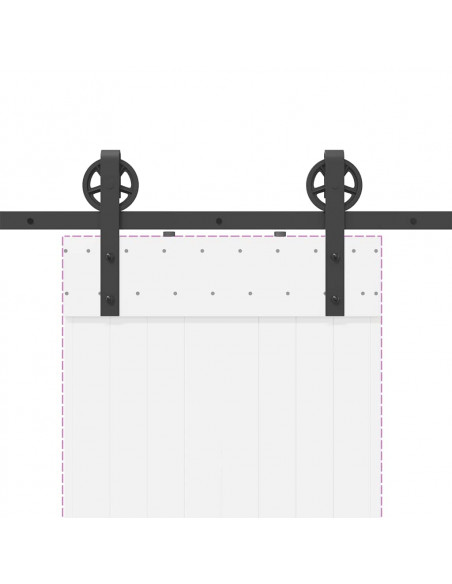 Kit di Binari per Porte Scorrevoli 183 cm Acciaio Nero