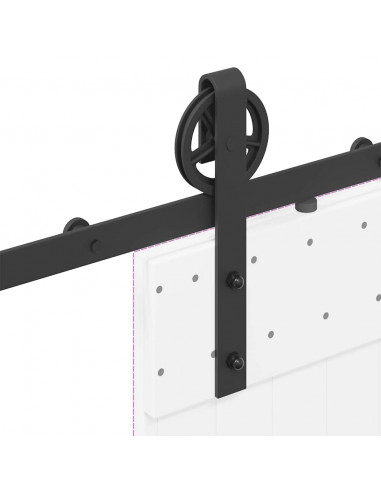 Kit di Binari per Porte Scorrevoli 183 cm Acciaio Nero