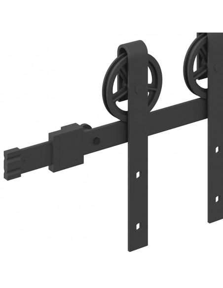 Kit di Binari per Porte Scorrevoli 183 cm Acciaio Nero