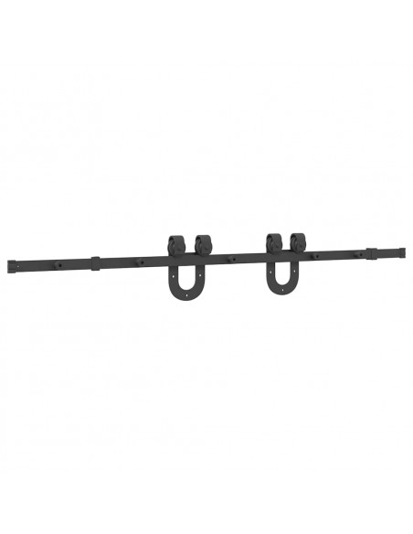 Kit di Binari per Porte Scorrevoli 183 cm Acciaio Nero