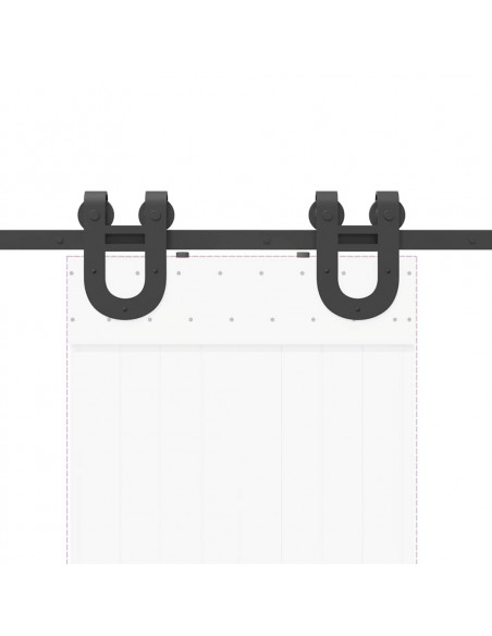 Kit di Binari per Porte Scorrevoli 183 cm Acciaio Nero
