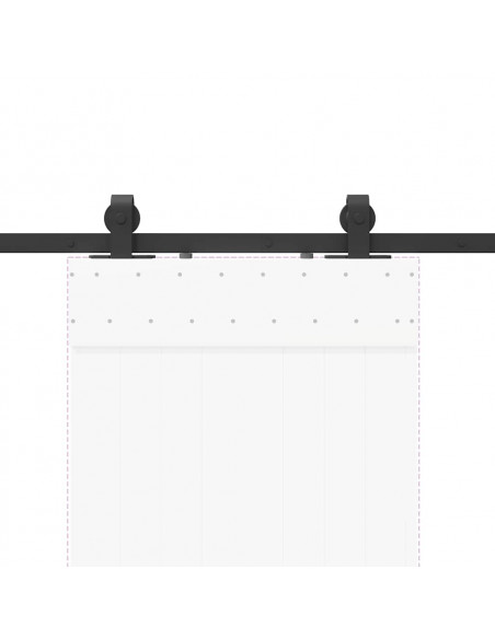 Kit di Binari per Porte Scorrevoli 183 cm Acciaio Nero