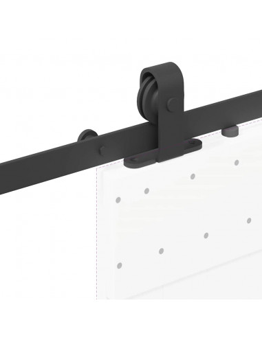 Kit di Binari per Porte Scorrevoli 183 cm Acciaio Nero