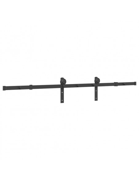 Kit di Binari per Porte Scorrevoli 183 cm Acciaio Nero