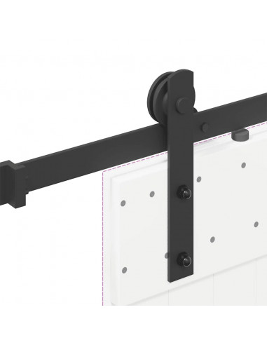 Kit di Binari per Porte Scorrevoli 183 cm Acciaio Nero