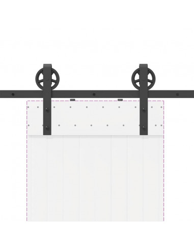 Kit di Binari per Porte Scorrevoli 200 cm Acciaio Nero