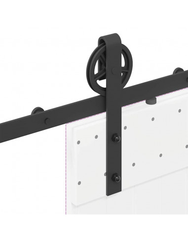 Kit di Binari per Porte Scorrevoli 200 cm Acciaio Nero