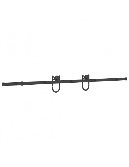 Kit di Binari per Porte Scorrevoli 200 cm Acciaio Nero