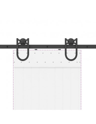 Kit di Binari per Porte Scorrevoli 200 cm Acciaio Nero