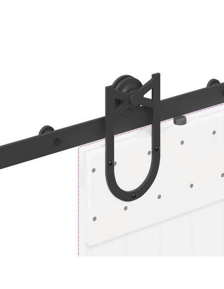 Kit di Binari per Porte Scorrevoli 200 cm Acciaio Nero