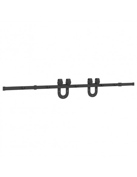 Kit di Binari per Porte Scorrevoli 200 cm Acciaio Nero