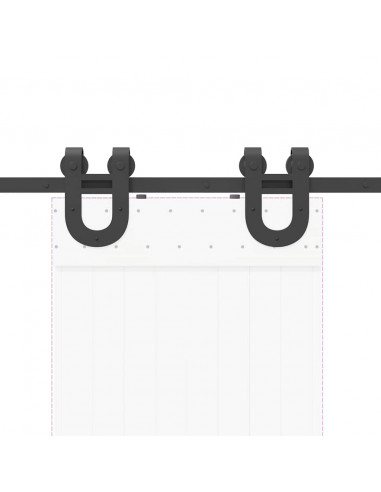 Kit di Binari per Porte Scorrevoli 200 cm Acciaio Nero