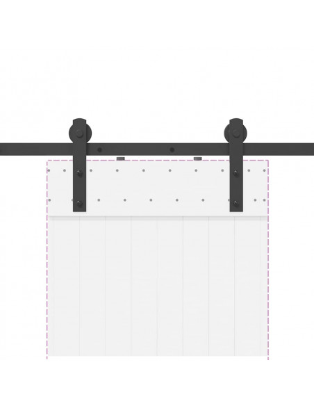 Kit di Binari per Porte Scorrevoli 200 cm Acciaio Nero