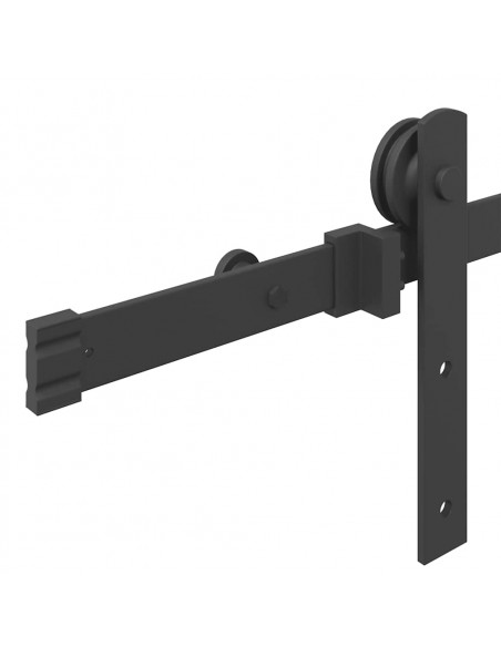 Kit di Binari per Porte Scorrevoli 200 cm Acciaio Nero