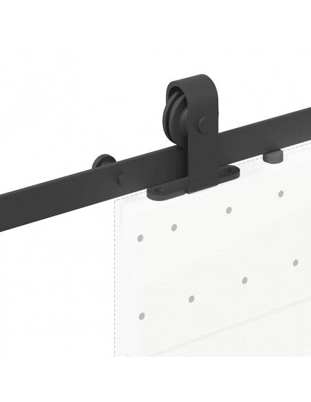Kit di Binari per Porte Scorrevoli 213 cm Acciaio Nero