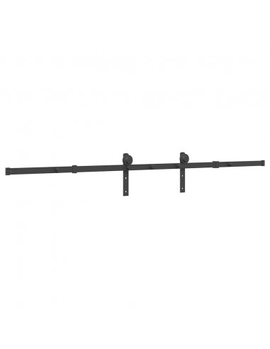 Kit di Binari per Porte Scorrevoli 213,5 cm Acciaio Nero