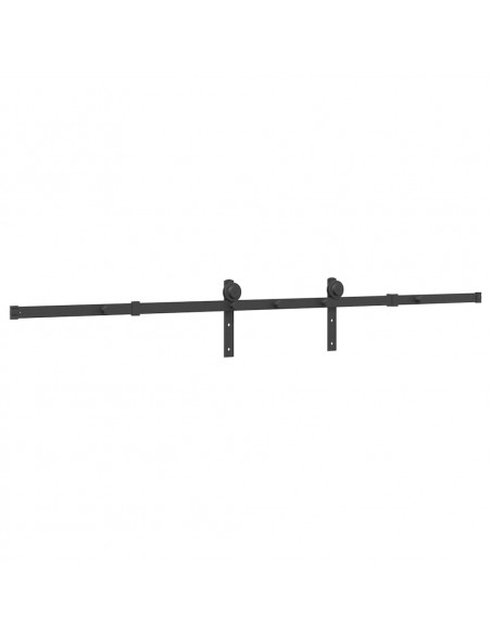 Kit di Binari per Porte Scorrevoli 213,5 cm Acciaio Nero