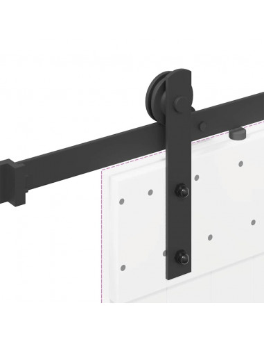 Kit di Binari per Porte Scorrevoli 213,5 cm Acciaio Nero