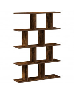 Mensola a Cubo da Muro 12 Scomparti in Truciolato Rovere Fumo 2