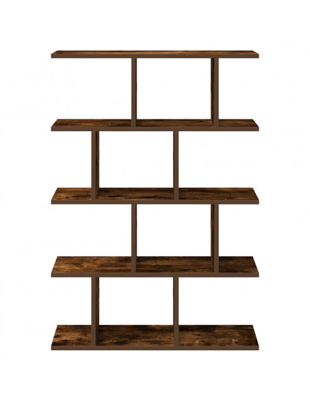 Mensola a Cubo da Muro 12 Scomparti in Truciolato Rovere Fumo