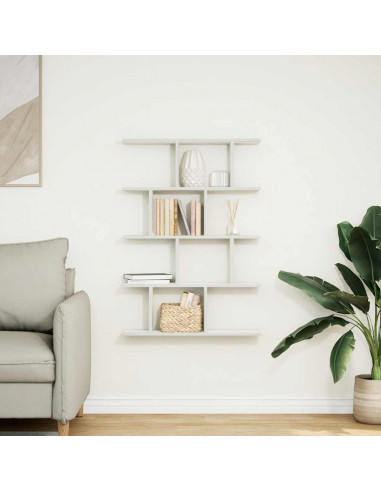 Mensola a Cubo da Parete 12 Scomparti Bianca in Truciolato