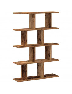 Mensola a Muro a Cubo 12 Scomparti in Truciolato Legno Antico 2