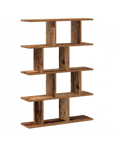 Mensola a Muro a Cubo 12 Scomparti in Truciolato Legno Antico