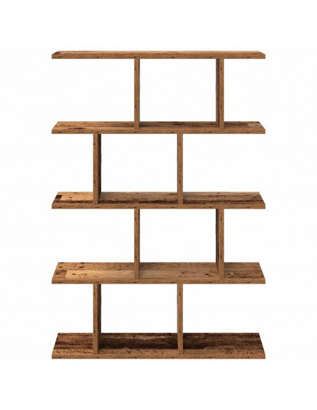 Mensola a Muro a Cubo 12 Scomparti in Truciolato Legno Antico