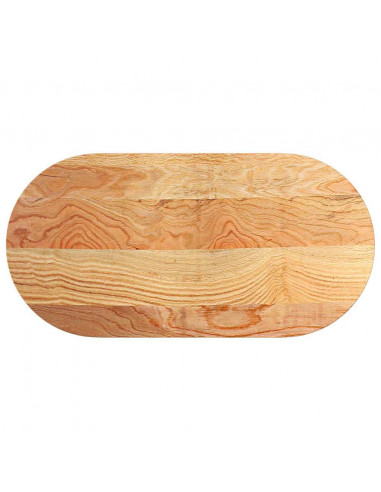 Piano Tavolo Marrone Chiaro 100x50x2cm in Rovere Massello Ovale