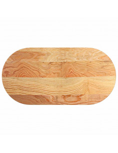 Piano Tavolo Marrone Chiaro 100x50x4cm in Rovere Massello Ovale 2