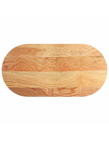 Piano Tavolo Marrone Chiaro 100x50x4cm in Rovere Massello Ovale