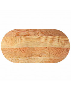 Piano Tavolo Marrone Chiaro 120x60x2cm in Rovere Massello Ovale 2