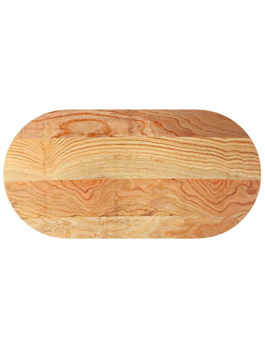 Piano Tavolo Marrone Chiaro 120x60x2cm in Rovere Massello Ovale