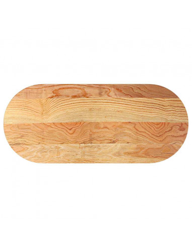 Piano Tavolo Marrone Chiaro 140x60x2cm in Rovere Massello Ovale