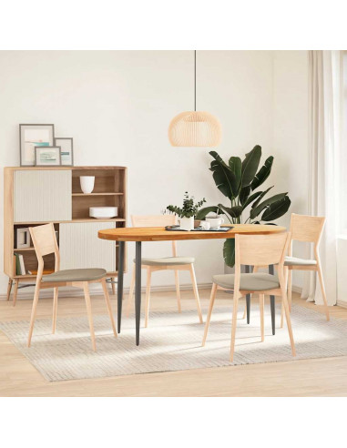 Piano Tavolo Marrone Chiaro 140x60x4cm in Rovere Massello Ovale