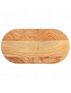 Piano Tavolo Marrone Chiaro 80x40x2 cm in Rovere Massello Ovale 2