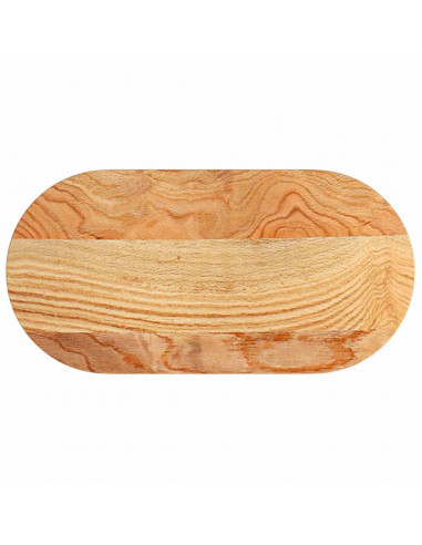 Piano Tavolo Marrone Chiaro 80x40x2 cm in Rovere Massello Ovale