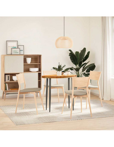 Piano Tavolo Marrone Chiaro 80x40x4 cm in Rovere Massello Ovale