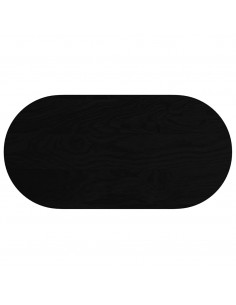 Piano Tavolo Marrone Scuro 100x50x2 cm in Rovere Massello Ovale 2