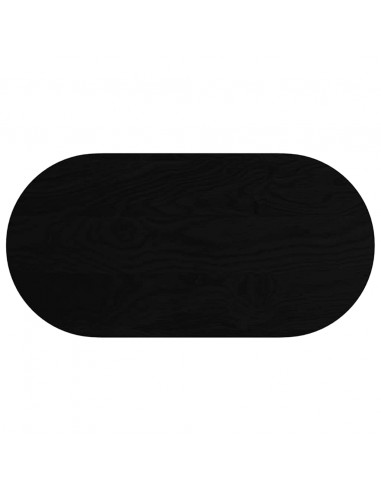 Piano Tavolo Marrone Scuro 100x50x2 cm in Rovere Massello Ovale