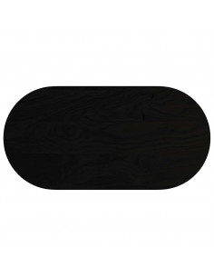 Piano Tavolo Marrone Scuro 100x50x4 cm in Rovere Massello Ovale 2