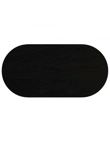 Piano Tavolo Marrone Scuro 100x50x4 cm in Rovere Massello Ovale