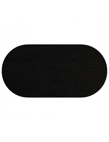 Piano Tavolo Marrone Scuro 100x50x4 cm in Rovere Massello Ovale