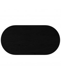 Piano Tavolo Marrone Scuro 120x60x2 cm in Rovere Massello Ovale 2