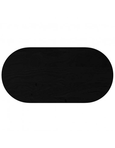 Piano Tavolo Marrone Scuro 120x60x2 cm in Rovere Massello Ovale