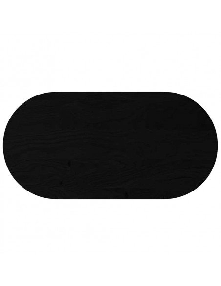 Piano Tavolo Marrone Scuro 120x60x2 cm in Rovere Massello Ovale