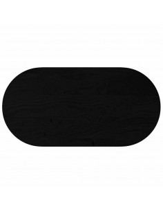 Piano Tavolo Marrone Scuro 120x60x4 cm in Rovere Massello Ovale 2