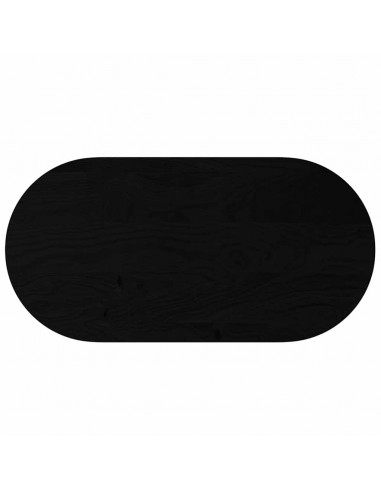 Piano Tavolo Marrone Scuro 120x60x4 cm in Rovere Massello Ovale