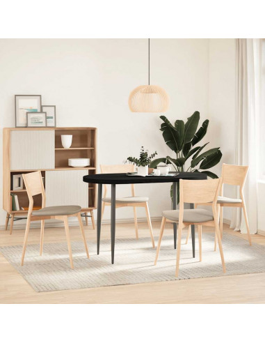 Piano Tavolo Marrone Scuro 120x60x4 cm in Rovere Massello Ovale