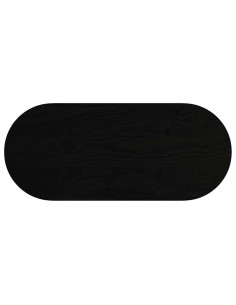 Piano Tavolo Marrone Scuro 140x60x2 cm in Rovere Massello Ovale 2